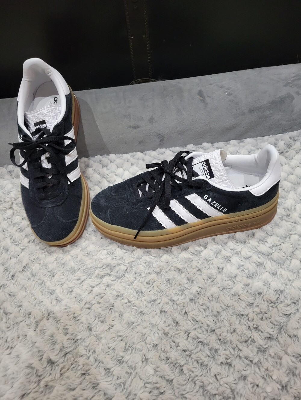 adidas Black and White Suede Classic Sneakers - Picture 2 of 3